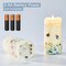 Set of 3 Fiber Optic Flameless Pillar Candles – Spring Butterfly & Floral LED, Battery-Operated with Remote, 3” x 6”, Decorative Home & Party Décor